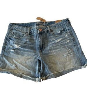 NWT American Eagle jean SHORTS Boy Midi Stretch SZ 14